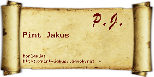 Pint Jakus névjegykártya
